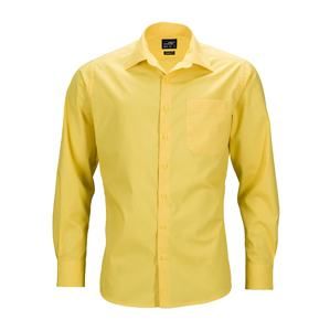 James & Nicholson Pánská košile s dlouhým rukávem JN642 - Žlutá | XXXXL
