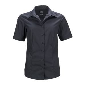 James & Nicholson Dámská košile s krátkým rukávem JN643 - Černá | XL