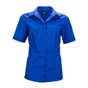 James & Nicholson Dámská košile s krátkým rukávem JN643 - Královská modrá | XS