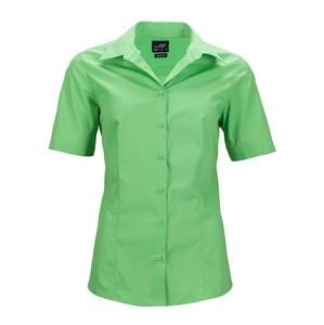 James & Nicholson Dámská košile s krátkým rukávem JN643 - Limetkově zelená | XS