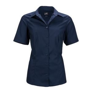 James & Nicholson Dámská košile s krátkým rukávem JN643 - Tmavě modrá | XS