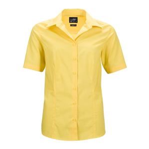 James & Nicholson Dámská košile s krátkým rukávem JN643 - Žlutá | XXL