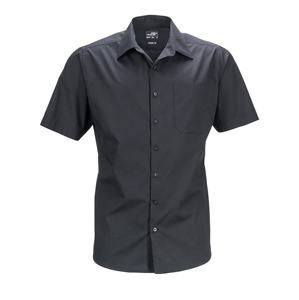 James & Nicholson Pánská košile s krátkým rukávem JN644 - Černá | XL