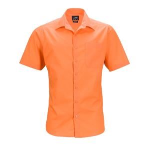 James & Nicholson Pánská košile s krátkým rukávem JN644 - Oranžová | M