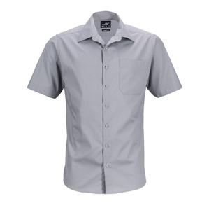 James & Nicholson Pánská košile s krátkým rukávem JN644 - Ocelová | S