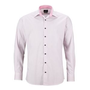 James & Nicholson Pánská luxusní košile Diamonds JN670 - Bílá / červená | S