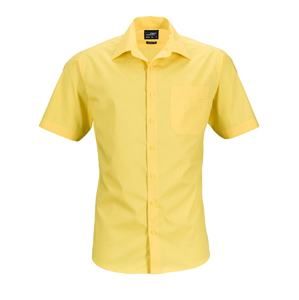 James & Nicholson Pánská košile s krátkým rukávem JN644 - Žlutá | XXXXL