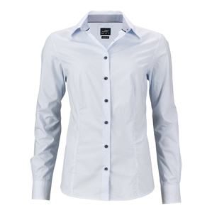 Dámská luxusní košile Diamonds JN669 - Bílá / světle modrá | XL