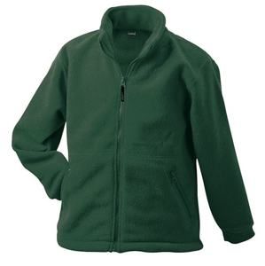 James & Nicholson Dětská fleece mikina JN044k - Tmavě zelená | XL