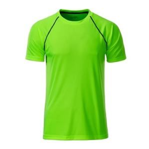 James & Nicholson Pánské funkční tričko JN496 - Jasně zelená / černá | XXL