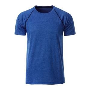 James & Nicholson Pánské funkční tričko JN496 - Modrý melír / tmavě modrá | L