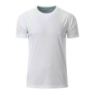 James & Nicholson Pánské funkční tričko JN496 - Bílá / jasně zelená | XXL