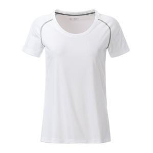 James & Nicholson Dámské funkční tričko JN495 - Bílá / stříbrná | XS
