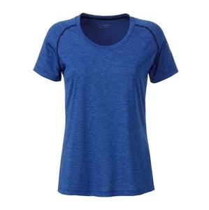 James & Nicholson Dámské funkční tričko JN495 - Modrý melír / tmavě modrá | M