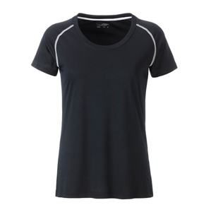 James & Nicholson Dámské funkční tričko JN495 - Černá / bílá | XL