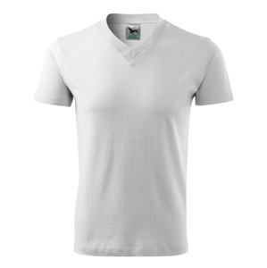 MALFINI Tričko V-neck - Bílá | XL