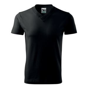 MALFINI Tričko V-neck - Černá | XL