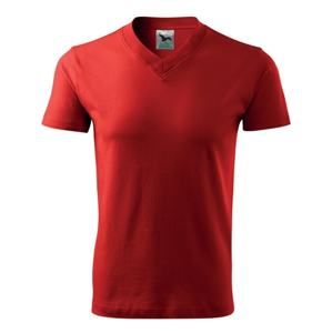 MALFINI Tričko V-neck - Červená | M