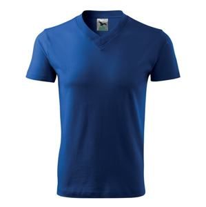 MALFINI Tričko V-neck - Královská modrá | XL