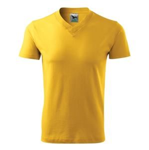MALFINI Tričko V-neck - Žlutá | XL