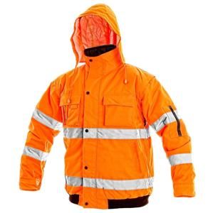 Canis Zimní reflexní bunda s odepínacími rukávy LEEDS - Oranžová | S