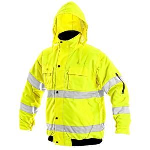 Canis Zimní reflexní bunda s odepínacími rukávy LEEDS - Žlutá | XL