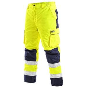Canis Zimní pracovní reflexní kalhoty CARDIFF - Žlutá | S