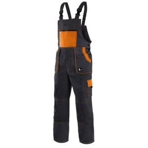 Canis Pracovní kalhoty s laclem CXS LUXY ROBIN - Černá / oranžová | 62