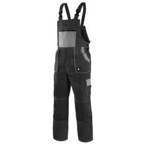 Canis Pracovní kalhoty s laclem CXS LUXY ROBIN - Černá / šedá | 58