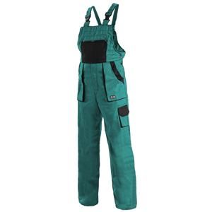 Canis Dámské pracovní kalhoty s laclem CXS LUXY SABINA - Zelená / černá | 50