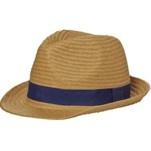 Myrtle Beach Letní klobouk MB6597 - Karamel / tmavě modrá | L/XL
