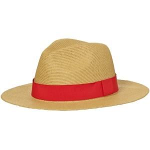 Myrtle Beach Kulatý klobouk MB6599 - Slámová / červená | L/XL