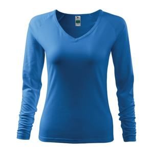 MALFINI Dámské tričko s dlouhým rukávem Elegance - Azurově modrá | S