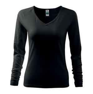 MALFINI Dámské tričko s dlouhým rukávem Elegance - Černá | XXL