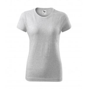 MALFINI Dámské tričko Basic - Světle šedý melír | XL