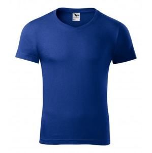 MALFINI Pánské tričko Slim Fit V-neck - Královská modrá | XXXL