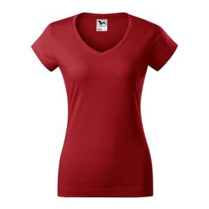 MALFINI Dámské tričko Fit V-neck - Červená | L