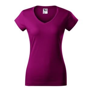 MALFINI Dámské tričko Fit V-neck - Světle fuchsiová | XL
