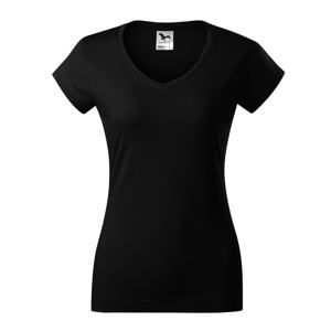 MALFINI Dámské tričko Fit V-neck - Černá | M