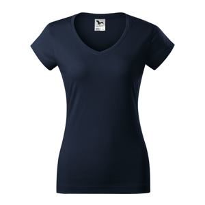 MALFINI Dámské tričko Fit V-neck - Námořní modrá | XS
