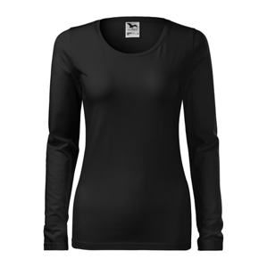 MALFINI Dámské tričko s dlouhým rukávem Slim - Černá | XXL