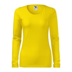 MALFINI Dámské tričko s dlouhým rukávem Slim - Žlutá | S