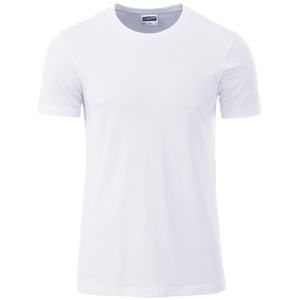 James & Nicholson Klasické pánské tričko z biobavlny 8008 - Bílá | XXXL