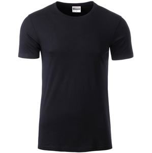 James & Nicholson Klasické pánské tričko z biobavlny 8008 - Černá | M
