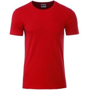 James & Nicholson Klasické pánské tričko z biobavlny 8008 - Červená | S