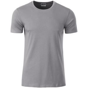 James & Nicholson Klasické pánské tričko z biobavlny 8008 - Ocelově šedá | XL