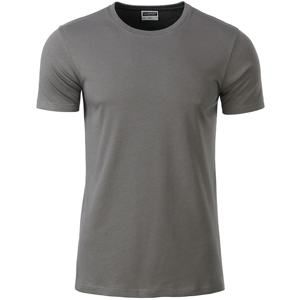 James & Nicholson Klasické pánské tričko z biobavlny 8008 - Středně šedá | XXXL