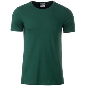 James & Nicholson Klasické pánské tričko z biobavlny 8008 - Tmavě zelená | XXXL
