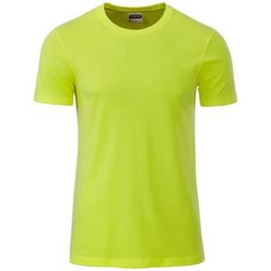 James & Nicholson Klasické pánské tričko z biobavlny 8008 - Žlutozelená | XXXL