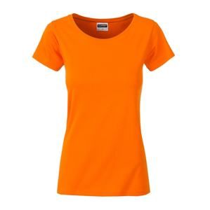 James & Nicholson Klasické dámské tričko z biobavlny 8007 - Oranžová | XS